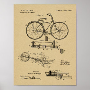 1893 Kontinuerlig utskrift av patenterad cykeldesi Poster