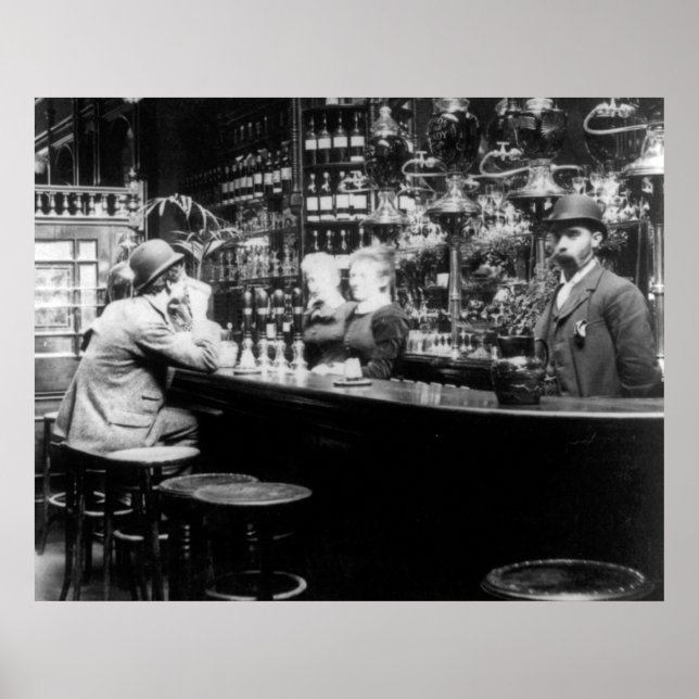 1893 London, Engelska Pub Pub Vintage Photograph Poster (Framsidan)