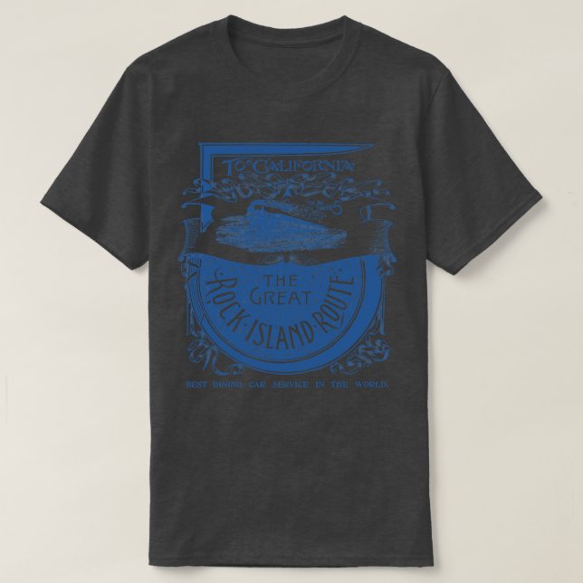 1893 Sten Island Railroad to California T Shirt (Design framsida)