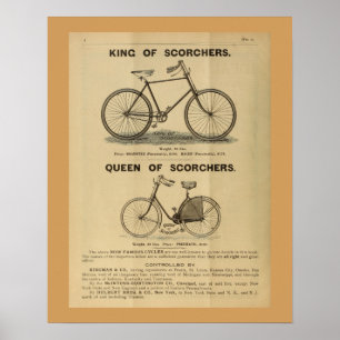 1893 Vintage Bicycle Magazine and Art Poster