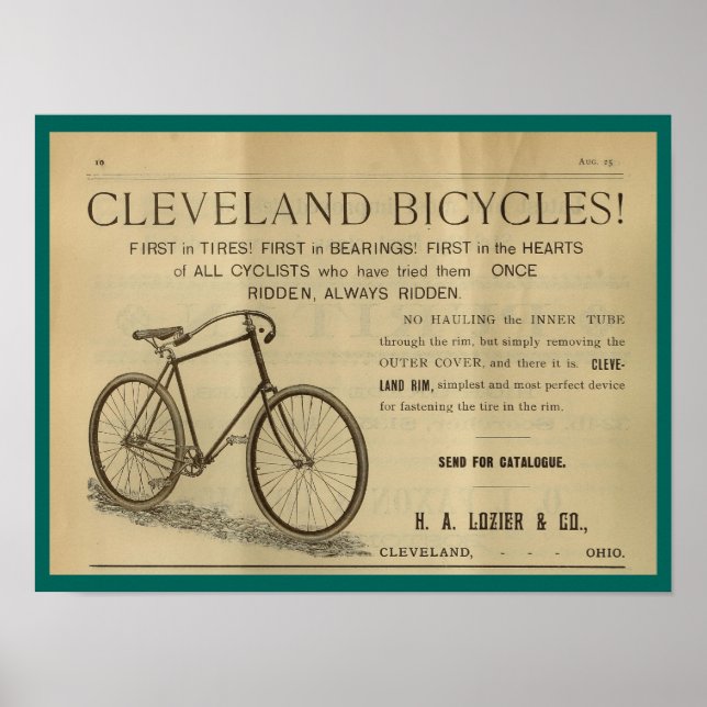 1893 Vintage Bicycle Magazine and Art Poster (Framsidan)