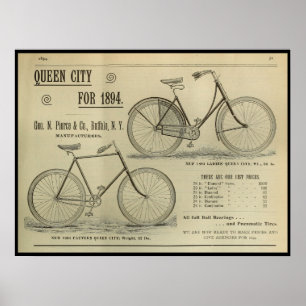 1893 Vintage Bicycle Magazine and Art Poster