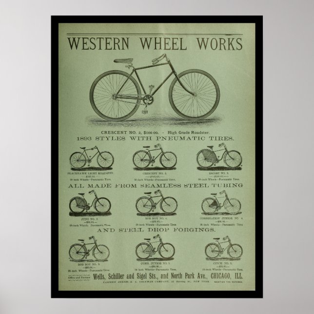 1893 Vintage Bicycle Magazine and Art Poster (Framsidan)