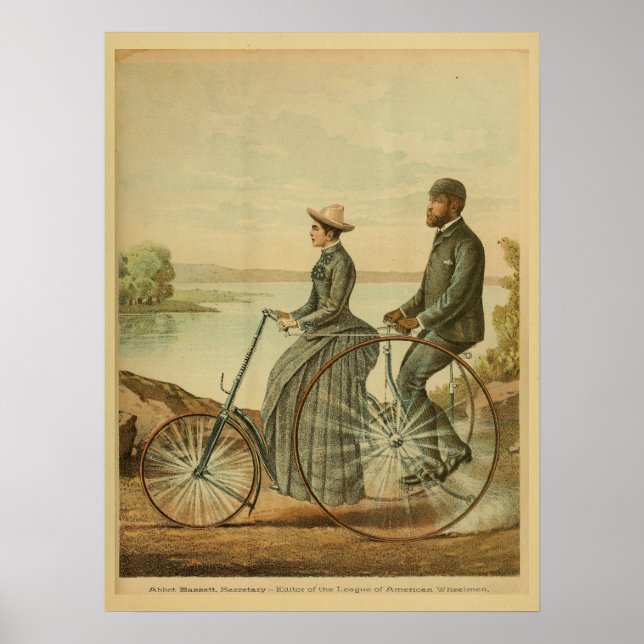 1893 Vintage Cycle Velocipede and Art Print Poster (Framsidan)