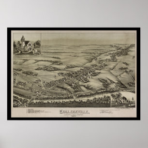 1894 Aerial Karta Collegeville PA Pennsylvania Pos Poster