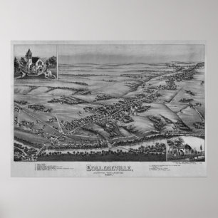 1894 Aerial Karta Collegeville PA Pennsylvania Poster