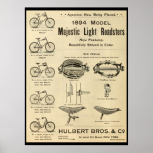1894 Cycle Ad Poster med glansskugga