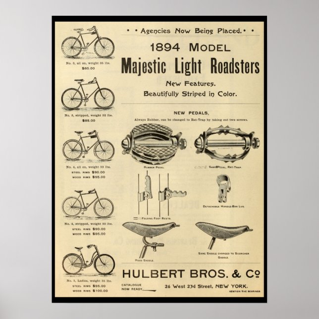 1894 Cycle Ad Poster med glansskugga (Framsidan)