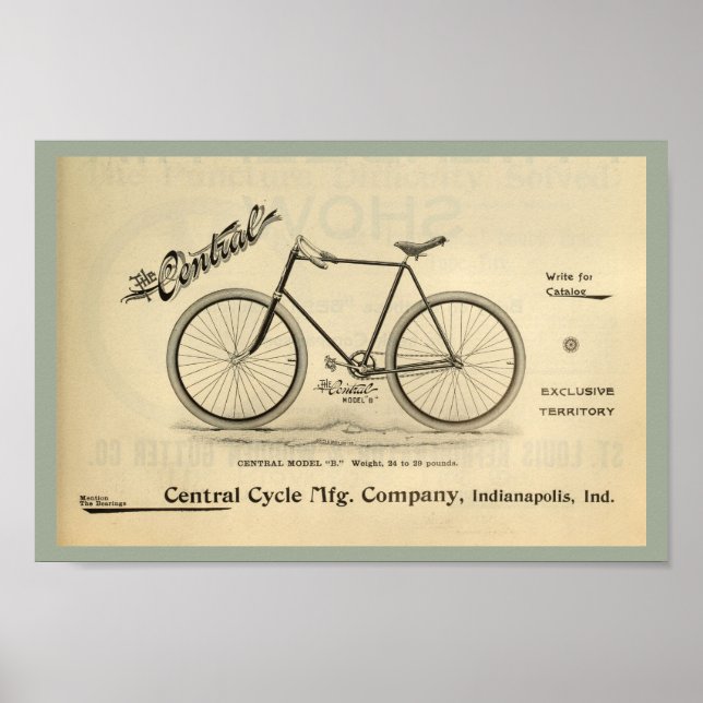 1894 Den centrala cykelns konstverk Poster (Framsidan)