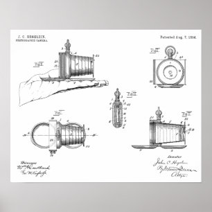 1894 Pocket Camera Patent Art Teckning Skriv ut Poster