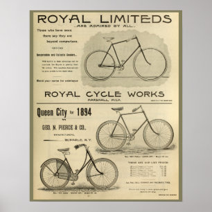 1894 Poster av Royal Cycle Works Bicycle and Art