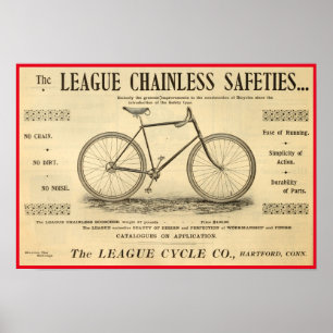 1894 Poster Chainless Safeties Bicycle