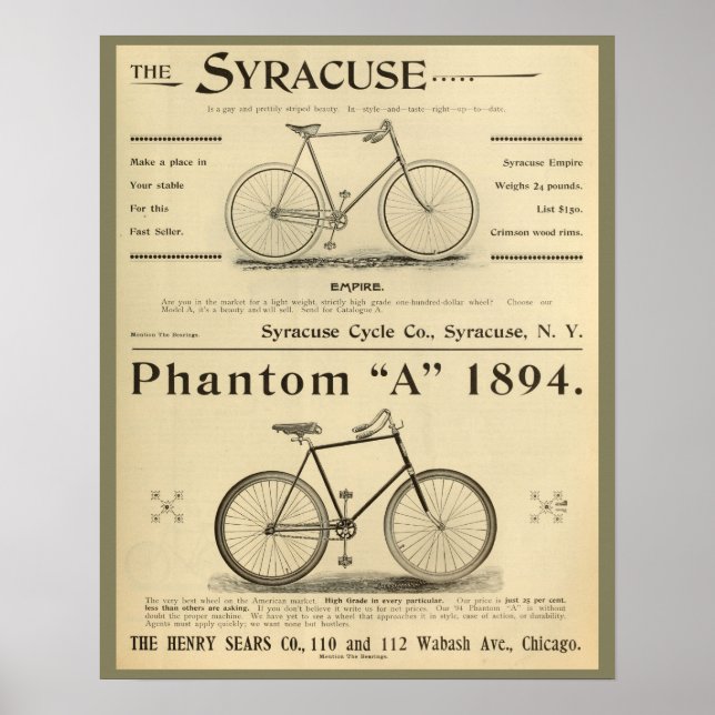 1894 Poster i skugga A-cykel och konst (Framsidan)
