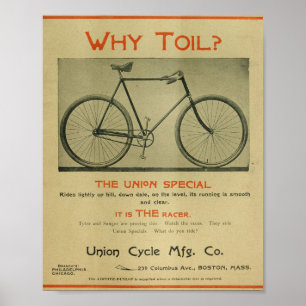 1894 Union Speciell Racer Bicycle and Art Print Poster