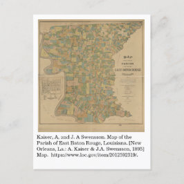 1895 års karta över församlingen East Baton Rouge, Vykort
