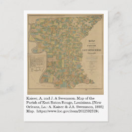 1895 års karta över församlingen East Baton Rouge, Vykort