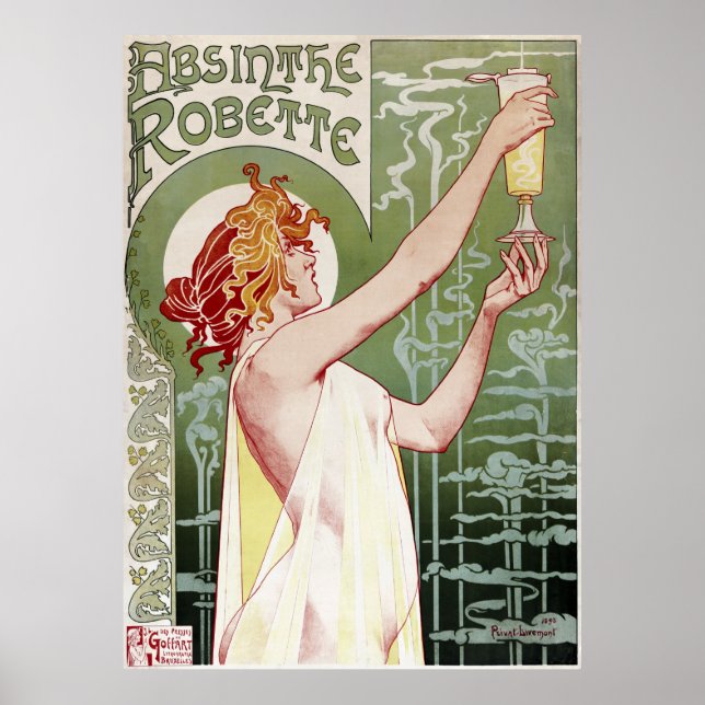 1895 Art nouveau Absinthe Robette återställd Poster (Framsidan)