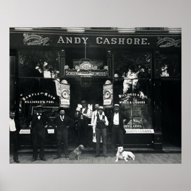 1895 CHICAGO SALOON & BILLIARD PARLOR POSTER (Framsidan)