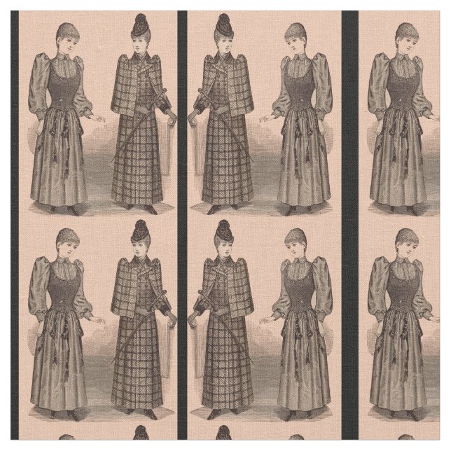 1895 dam jackar och klär ut designer tyg (Närbild)