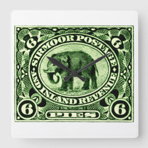 1895 Indiska Princely Stater Elephant Fyrkantig Klocka
