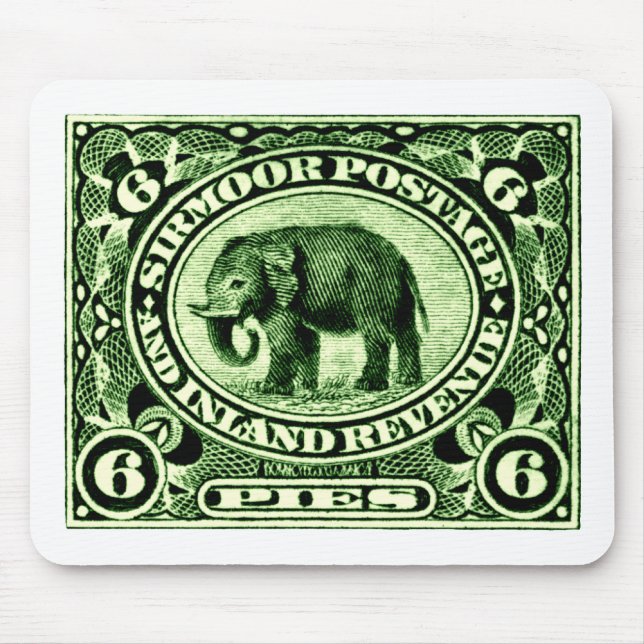 1895 Indiska Princely Stater Elephant Musmatta (Framsidan)