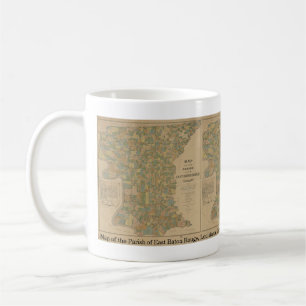 1895 Karta i Öster Baton Rouge, La Kaffemugg