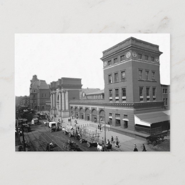 1895 Passagerarterminal Boston MORSA vykort (Framsida)