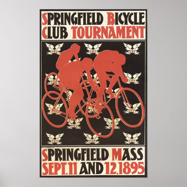 1895 Springfield Massachusetts Bicycle Tournament Poster (Framsidan)