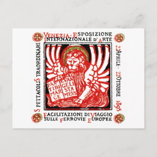 1895 Venedig Art Poster Vykort