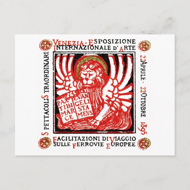 1895 Venedig Art Poster Vykort (Framsida)