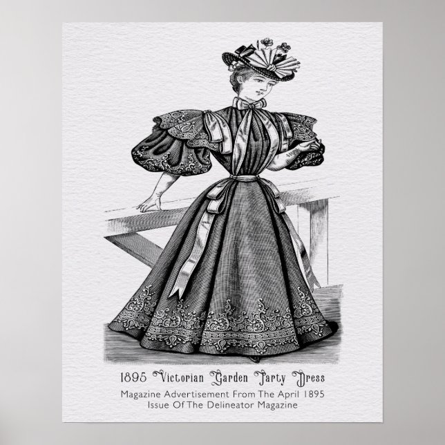 1895 Victorian Garden Party Dress Poster (Framsidan)