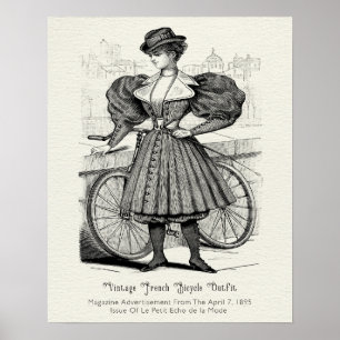 1895-Vintagars Fransk, cykelkontur Poster