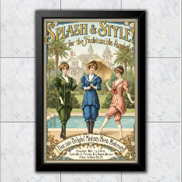 1895 Vintage Oceanic Chic Simdräktsreklam Poster