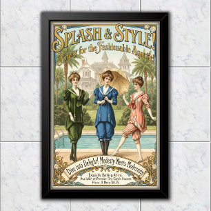 1895 Vintage Oceanic Chic Simdräktsreklam Poster