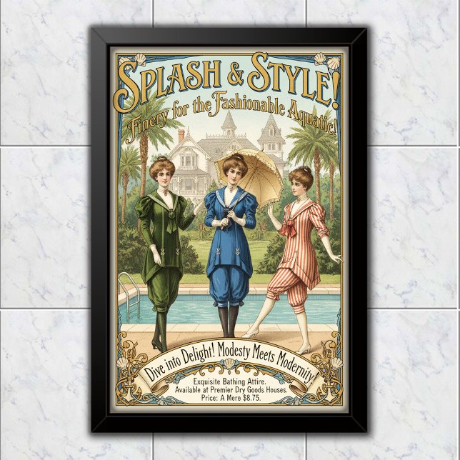 1895 Vintage Oceanic Chic Simdräktsreklam Poster (Skapare uppladdad)
