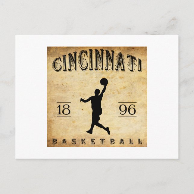 1896 Cincinnati Ohio Basketball Vykort (Framsida)
