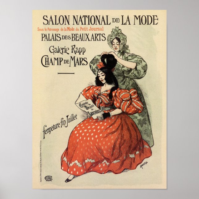 1896 National Mode salon Paris Poster (Framsidan)