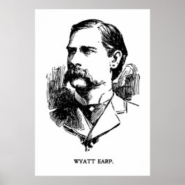1896 NEWSPAPER PORTRÄTT of LAWMAN WYATT EARP Poster