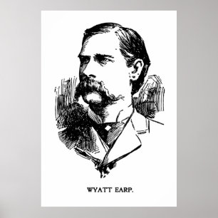 1896 NEWSPAPER PORTRÄTT of LAWMAN WYATT EARP Poster