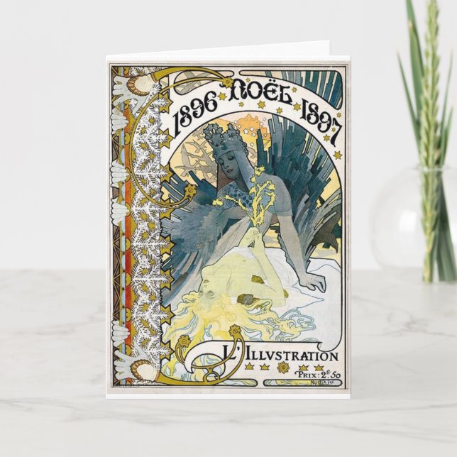 1896 NOEL Alphonse 1897 Maria Mucha Helgkort (Framsida)