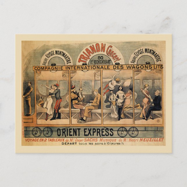 1896 Orient Express musical revue Paris Vykort (Framsida)