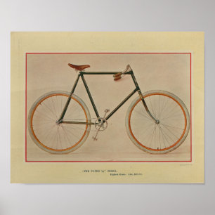 1896 Patee Bicycle Färg och Art Print Poster