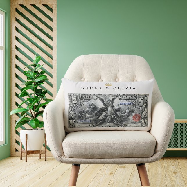 1896 Silver Certificate Bank Note - par's Gift Lumbarkudde (Skapare uppladdad)