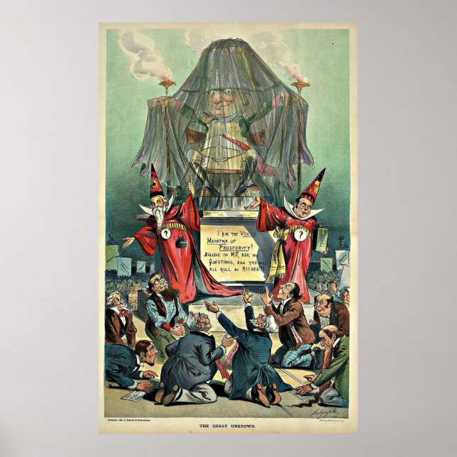 1896 Slå tecknaden "Underbaren okänd" Poster (Framsidan)