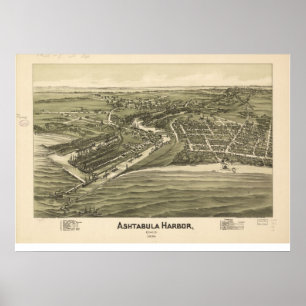 1896 synar den Ashtabula hamnen, OH-fåglar den Poster