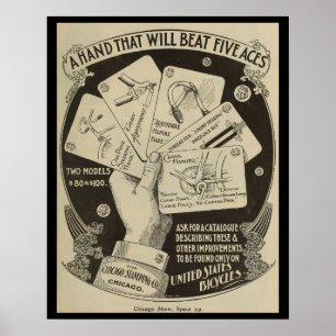 1896 United Stater Bicycles and Art Poster