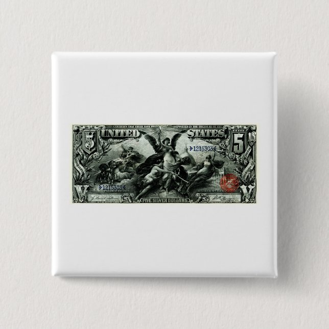 1896 US fem dollar silvercertifikat Knapp (Framsida)