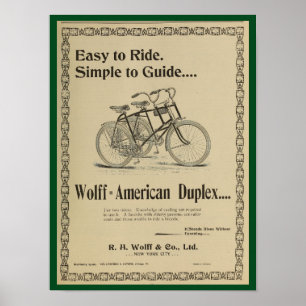 1896 Vintage Bicycle Magazine and Art Poster