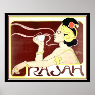 1897 Art nouveau Rajah Skriv ut av Henri Meunier Poster