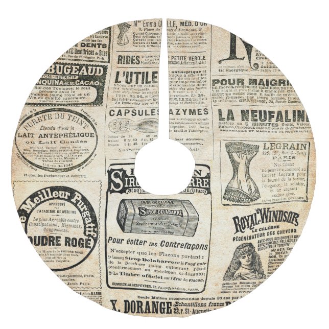 1897 Fransk Reklam Julgransmatta Borstad Polyester (Framsidan)